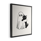Ghost with a Cat Framed Canvas Print Gallery Image 2