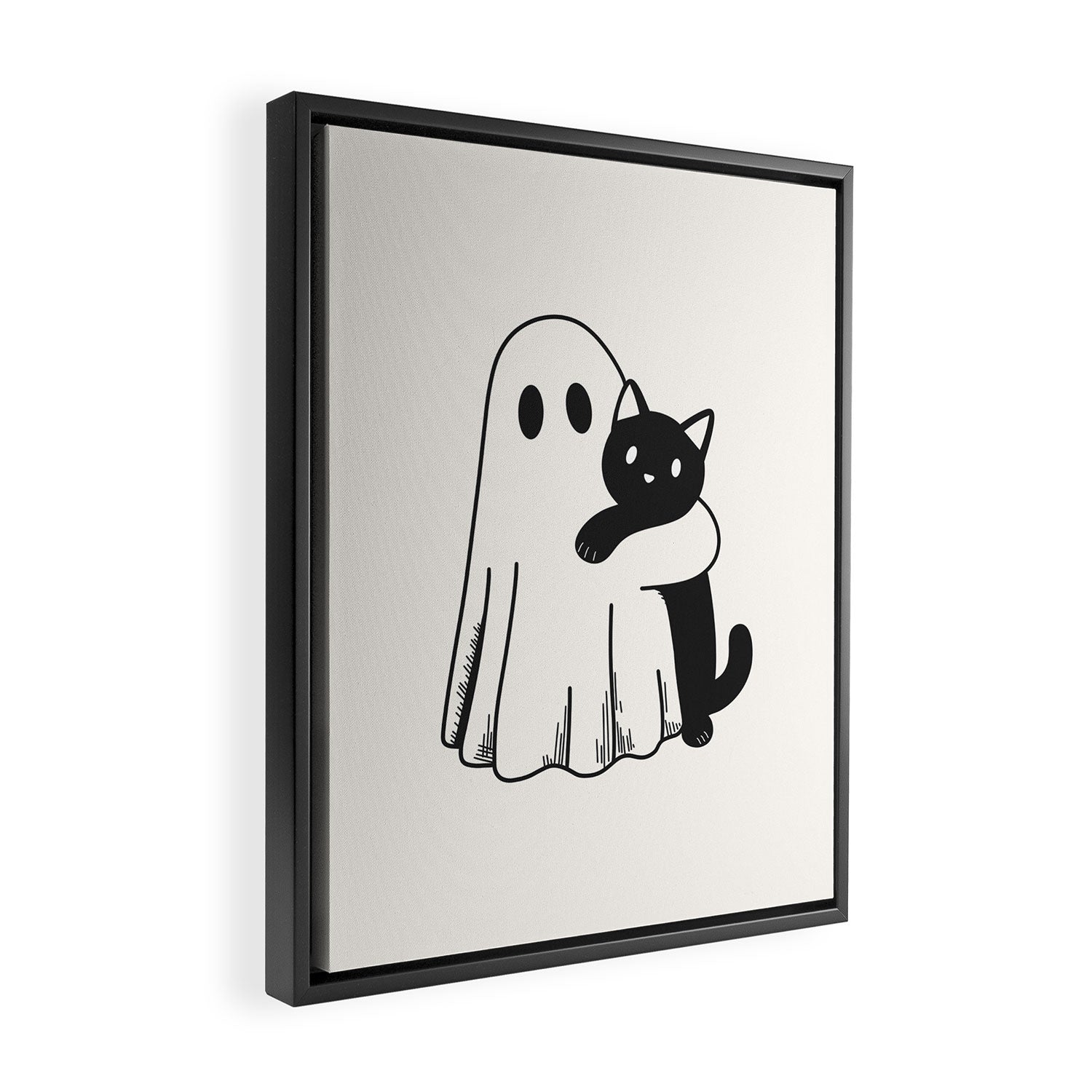 Ghost with a Cat Framed Canvas Print Gallery Image 2