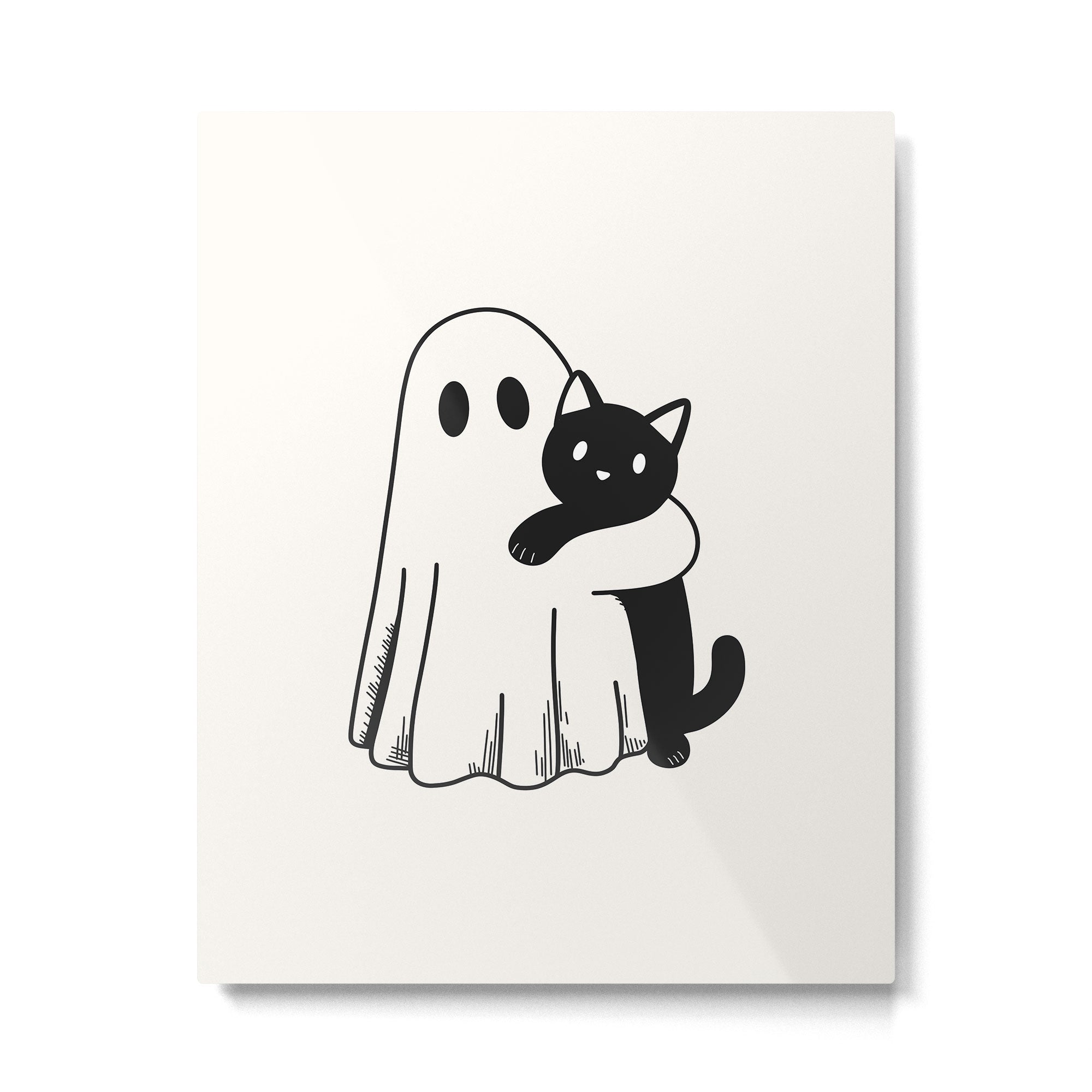 Ghost with a Cat Metal Print Gallery Image 4