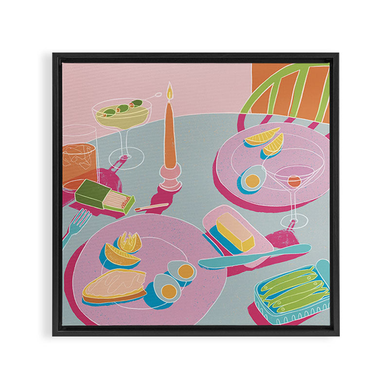 Drinks and Snacks Framed Canvas Print Gallery Image 3