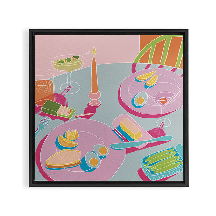 Drinks and Snacks Framed Canvas Print Gallery Image 1
