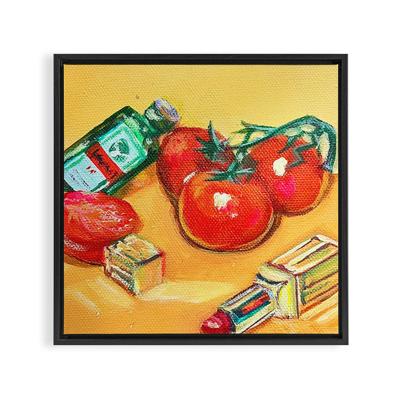 Tomato Scene Framed Canvas Print