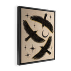 Black birds flying with the Moon Framed Canvas Print Gallery Image 2