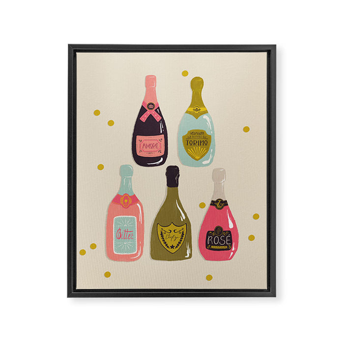 Champagne Cheers Framed Canvas Print Gallery Image 1