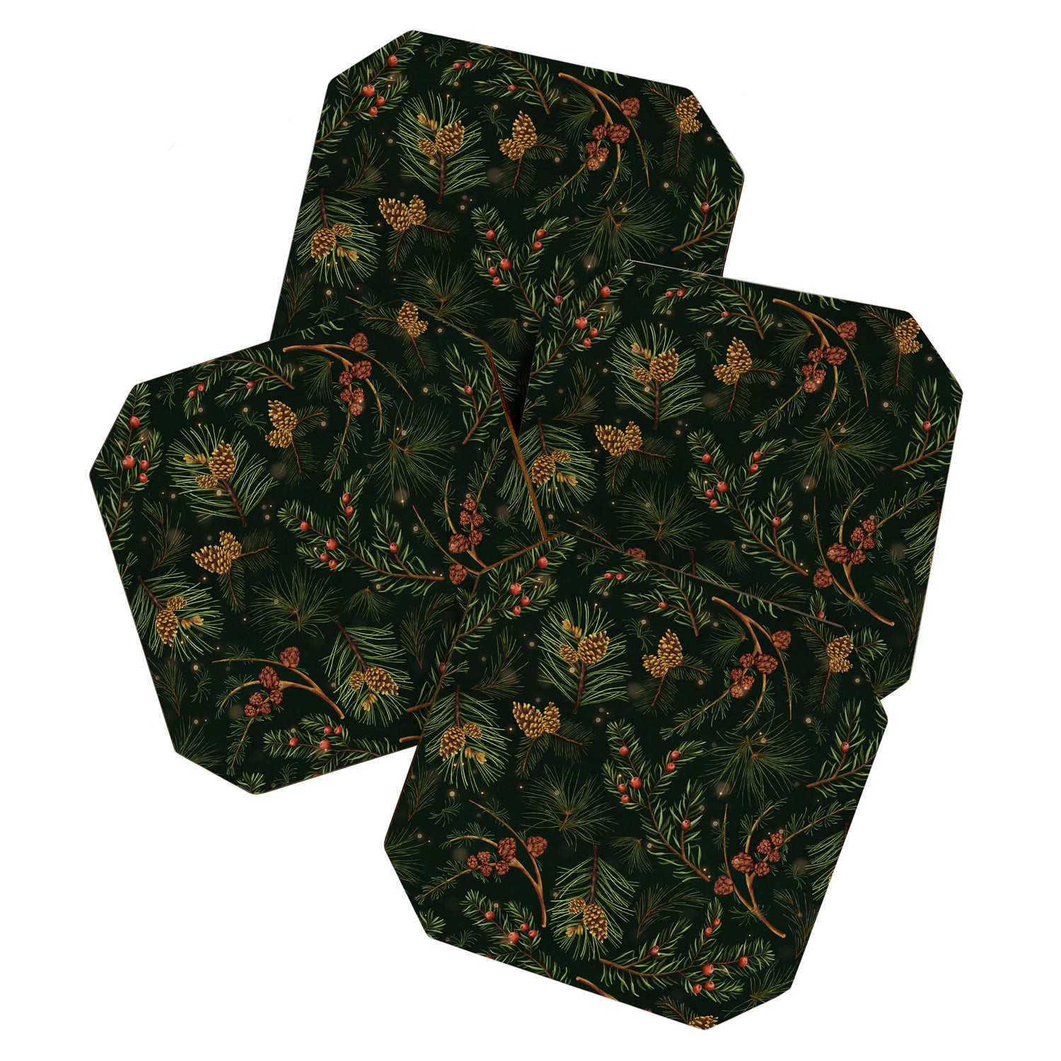 Christmas Spruce Dark Green Coaster Gallery Image 1