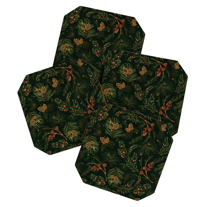 Christmas Spruce Dark Green Coaster Gallery Image 1