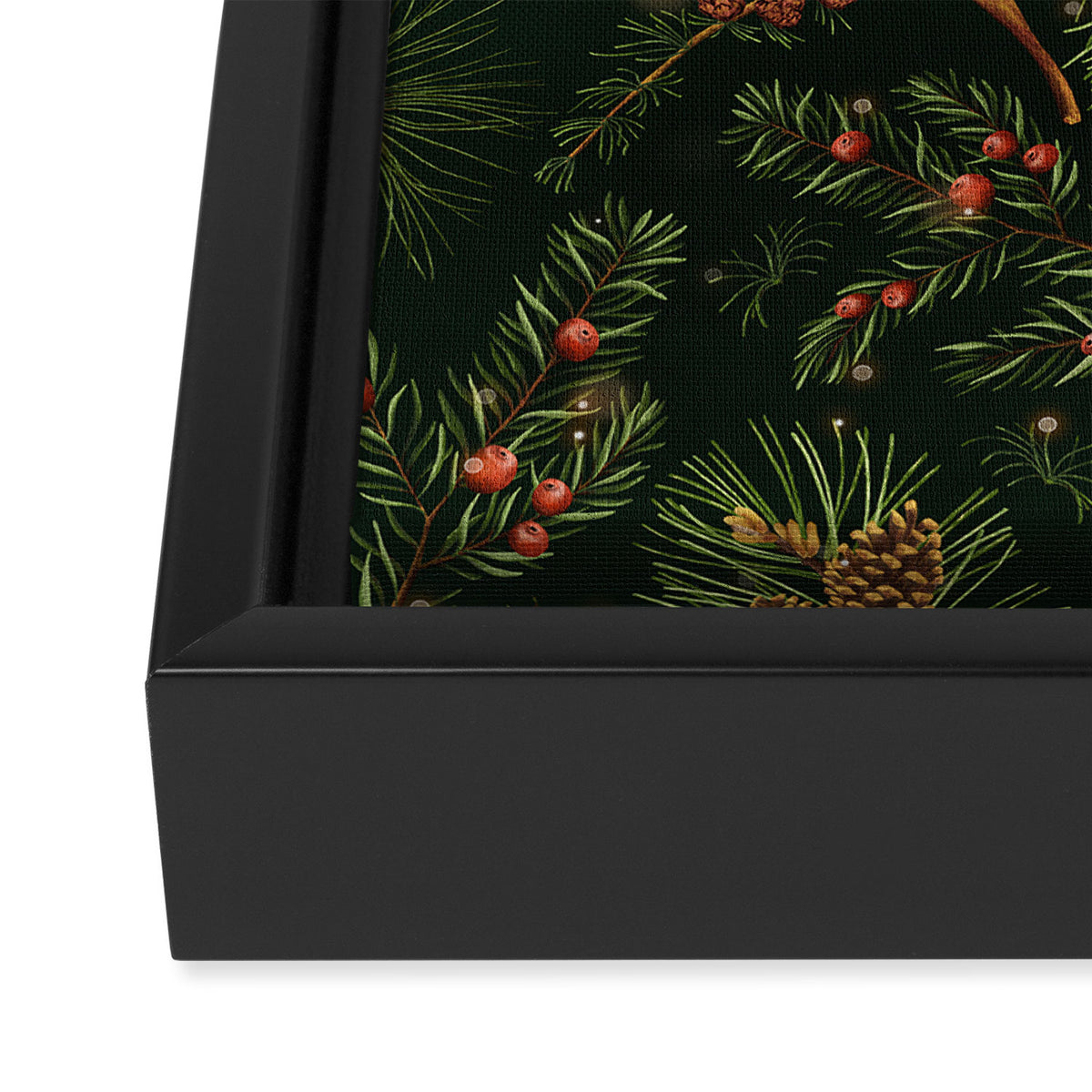 Christmas Spruce Dark Green Framed Canvas Print Gallery Image 3