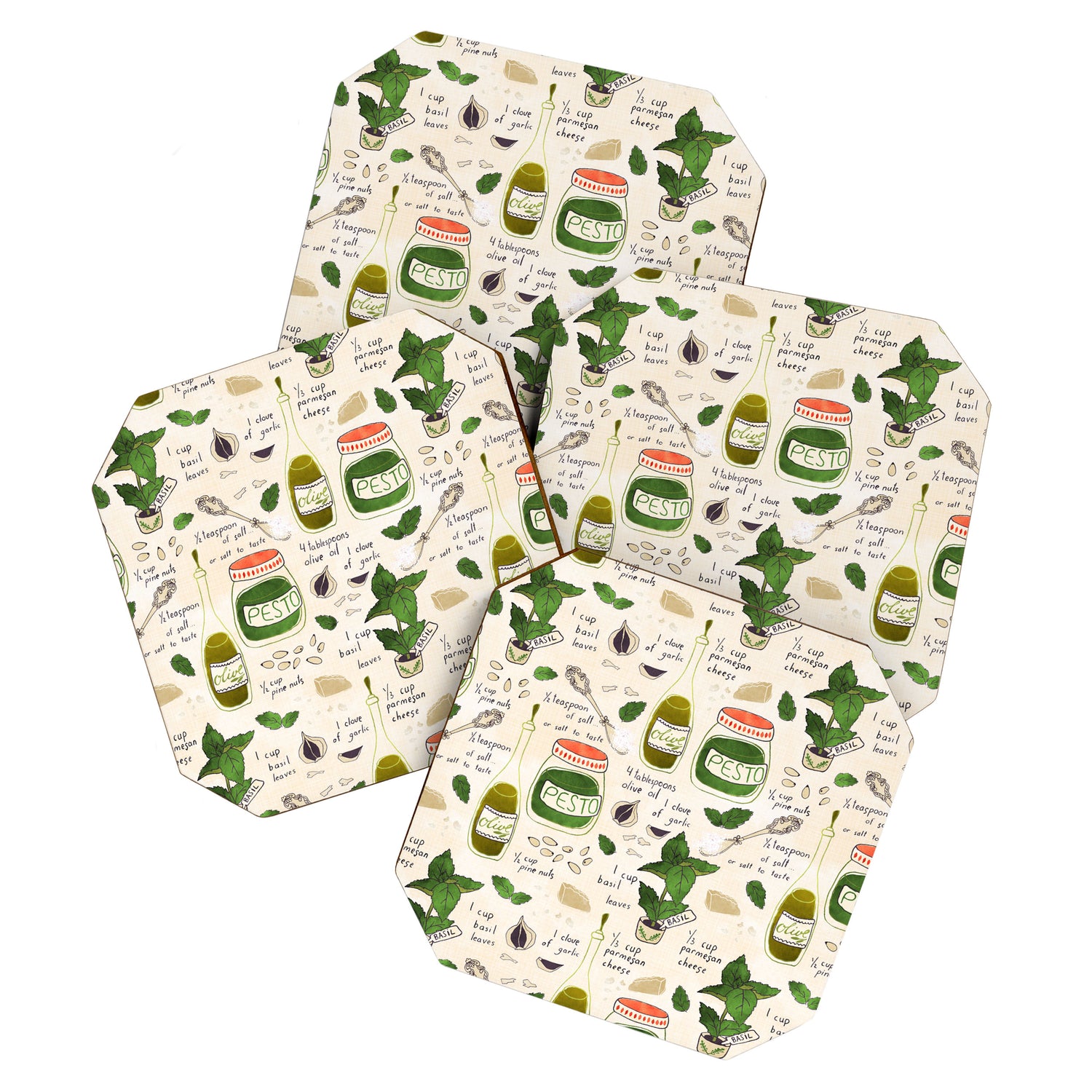 Pesto. Illustrated Recipe. Coaster Gallery Image 1
