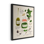 Pesto. Illustrated Recipe. Framed Canvas Print Gallery Image 2