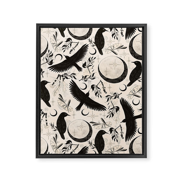 Raven Tarot Light Framed Canvas Print Gallery Image 1