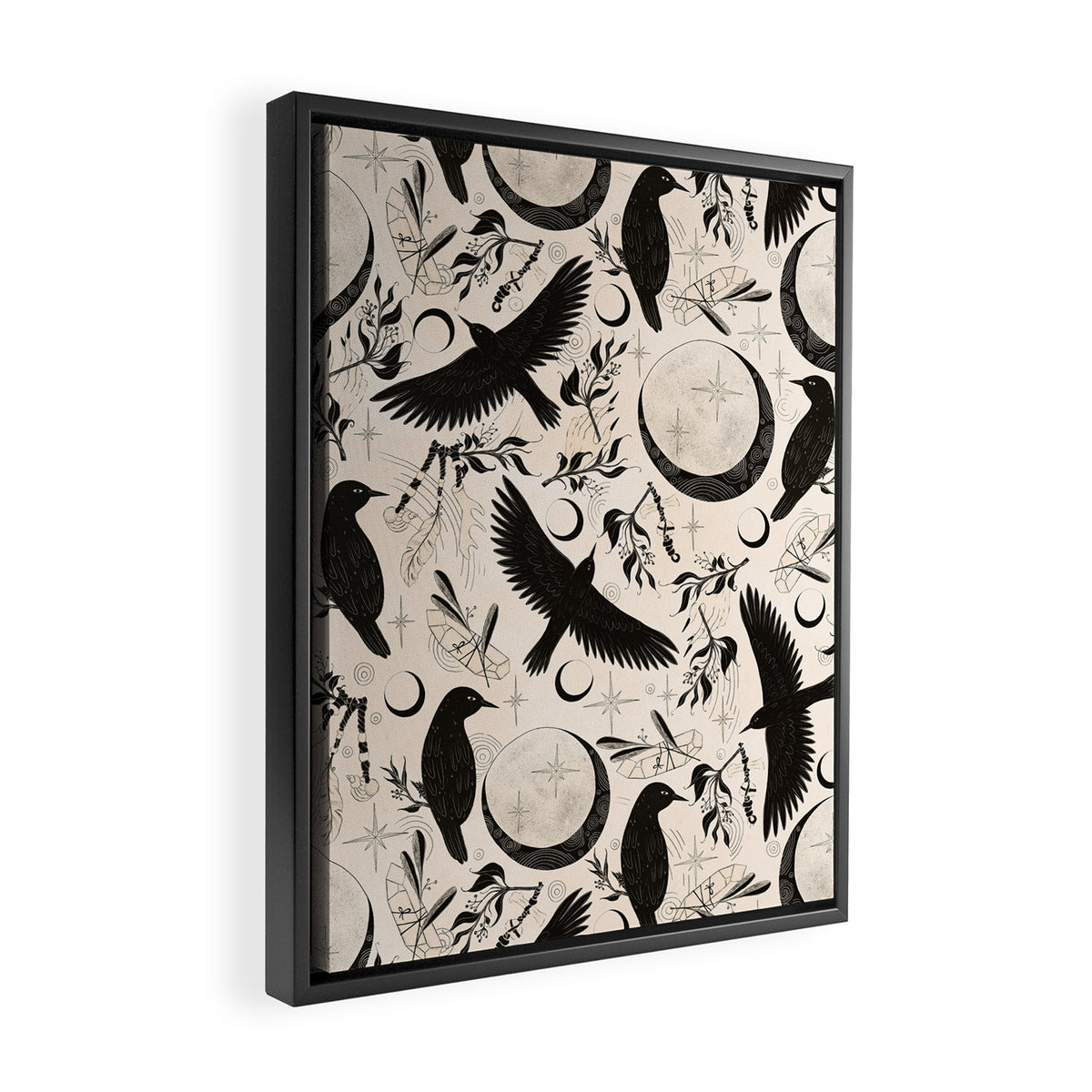 Raven Tarot Light Framed Canvas Print Gallery Image 2