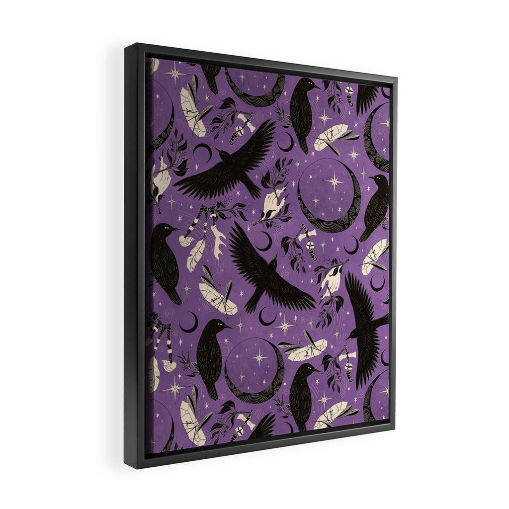 Raven Tarot Purple  Framed Canvas Print Gallery Image 2