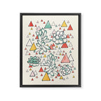 Succulent and triangles seamless pattern Framed Canvas Print Gallery Image 8