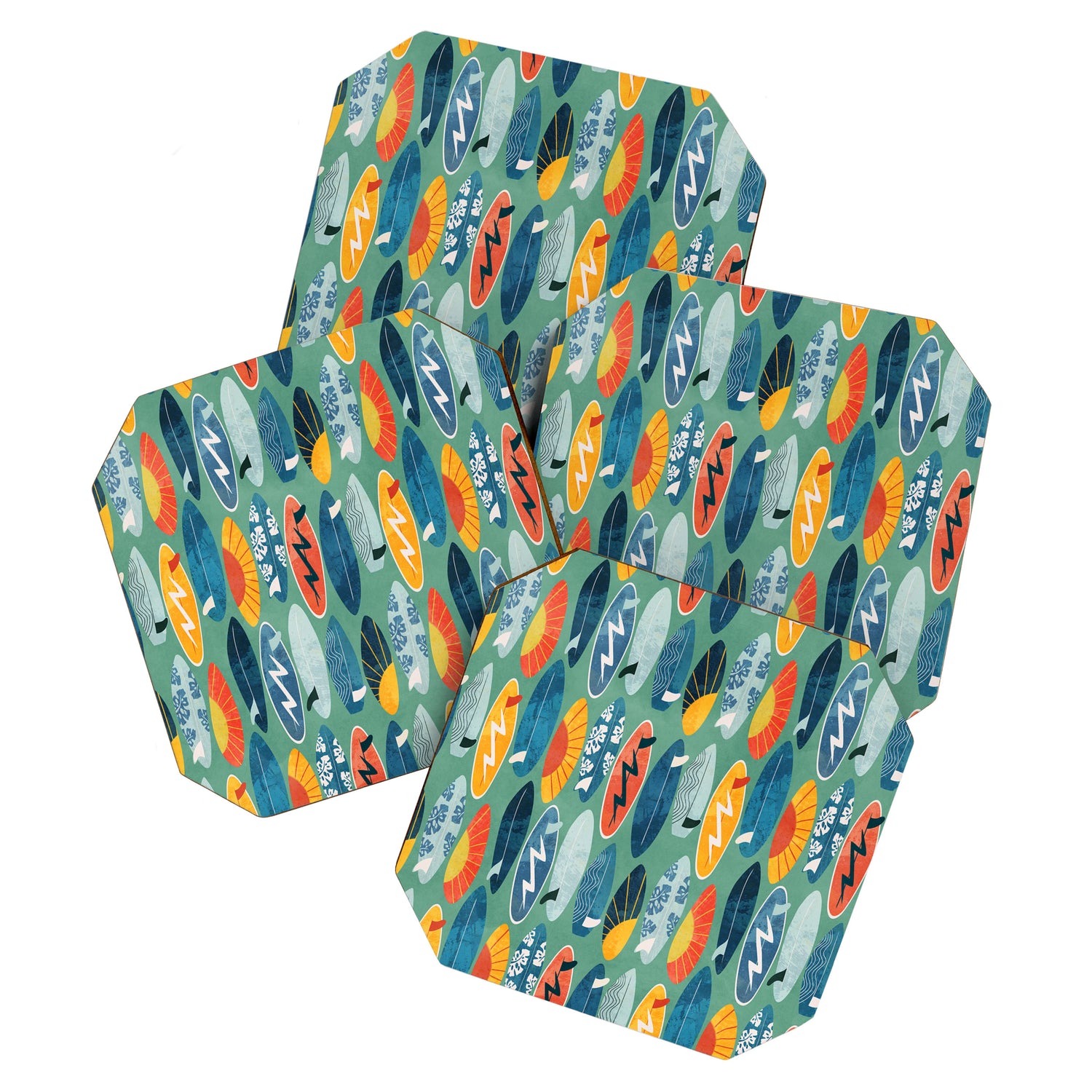 Surfboard green  Coaster Gallery Image 1
