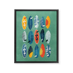 Surfboard green  Framed Canvas Print Gallery Image 8