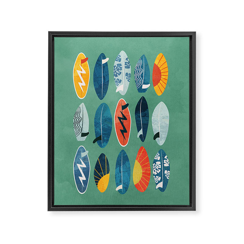 Surfboard green  Framed Canvas Print Gallery Image 8