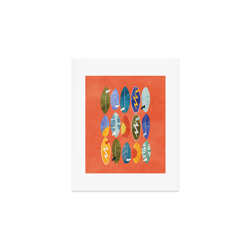 Surfboard orange  Art Print Gallery Image 1