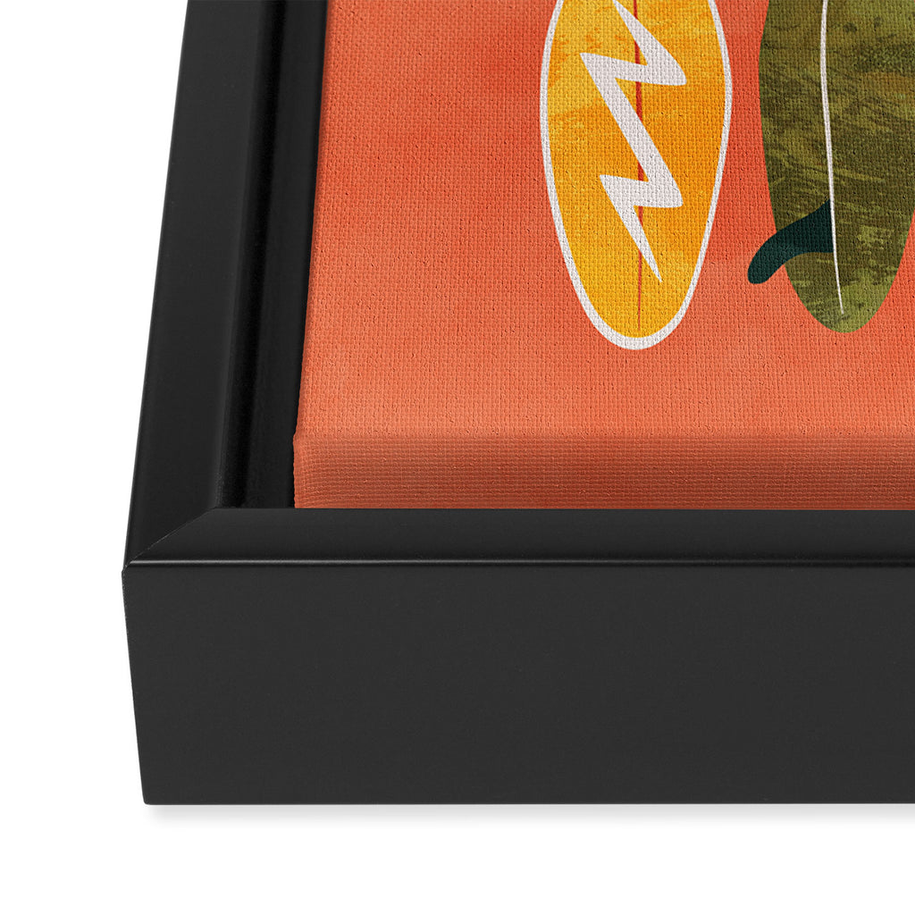 Surfboard orange  Framed Canvas Print Gallery Image 3