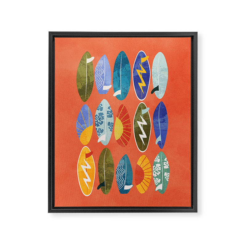 Surfboard orange  Framed Canvas Print Gallery Image 8