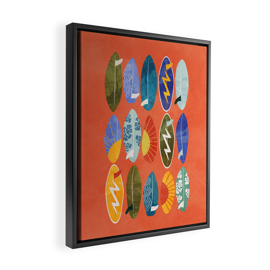 Surfboard orange  Framed Canvas Print Gallery Image 2