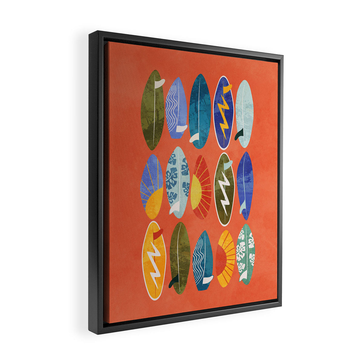 Surfboard orange  Framed Canvas Print Gallery Image 2