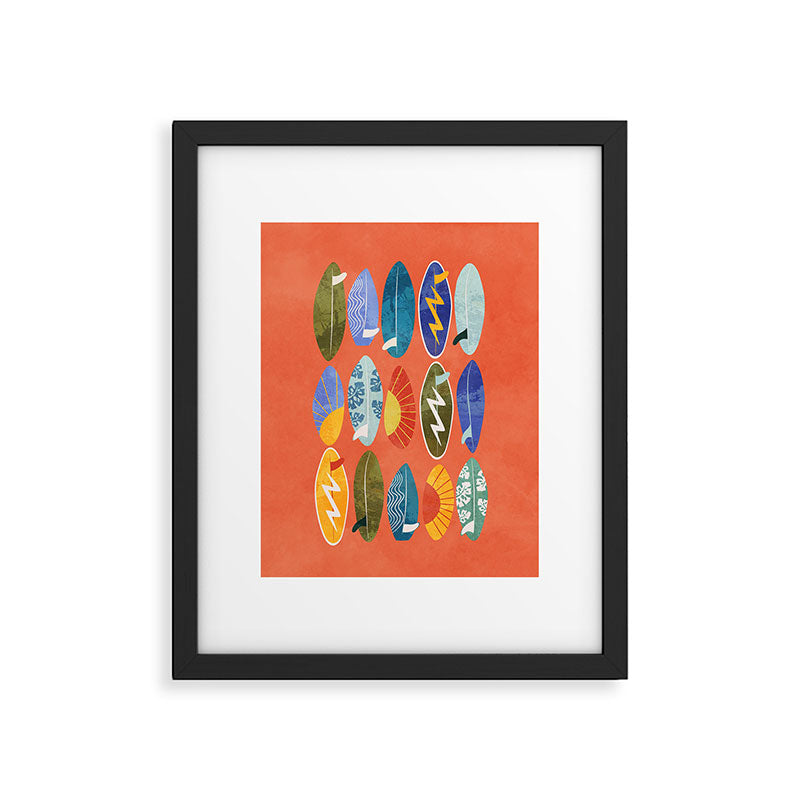 Surfboard orange  Framed Art Print Gallery Image 6