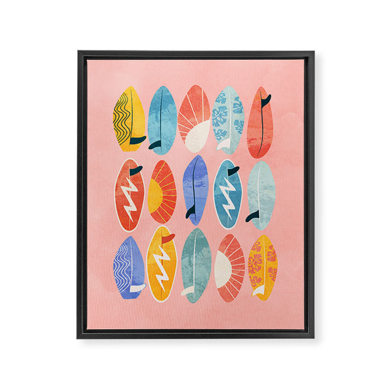 Surfboard pink Framed Canvas Print Gallery Image 8