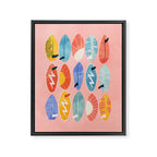 Surfboard pink Framed Canvas Print Gallery Image 8
