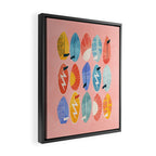 Surfboard pink Framed Canvas Print Gallery Image 2