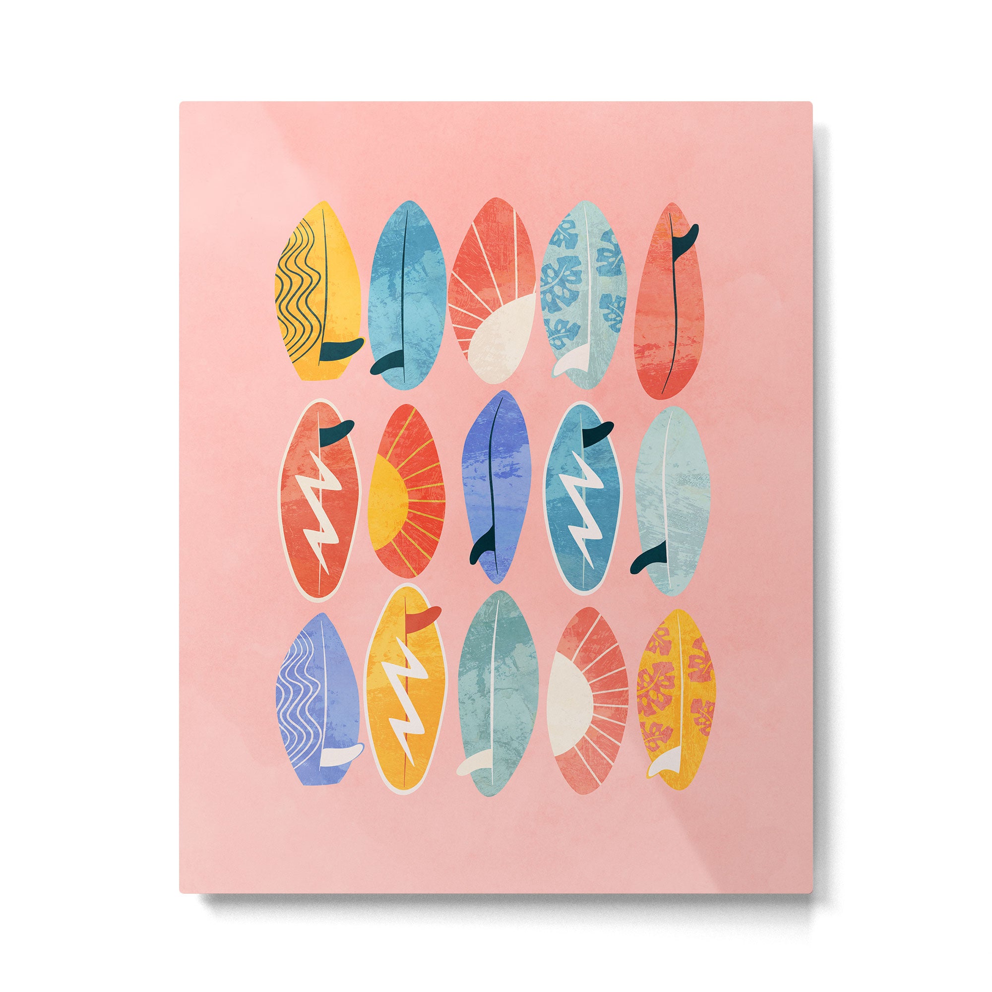 Surfboard pink Metal Print Gallery Image 6