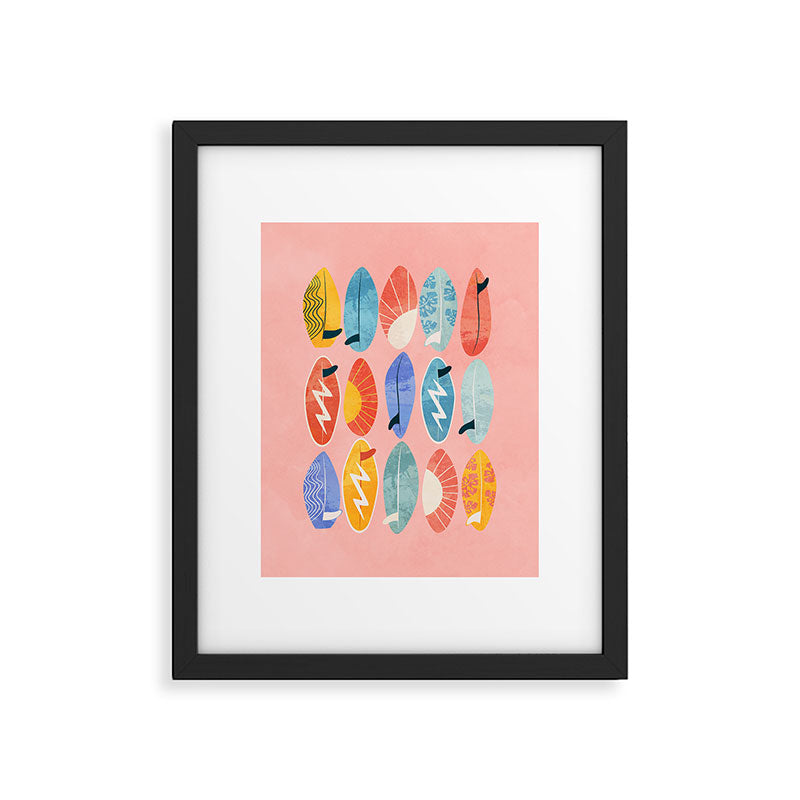 Surfboard pink Framed Art Print Gallery Image 6