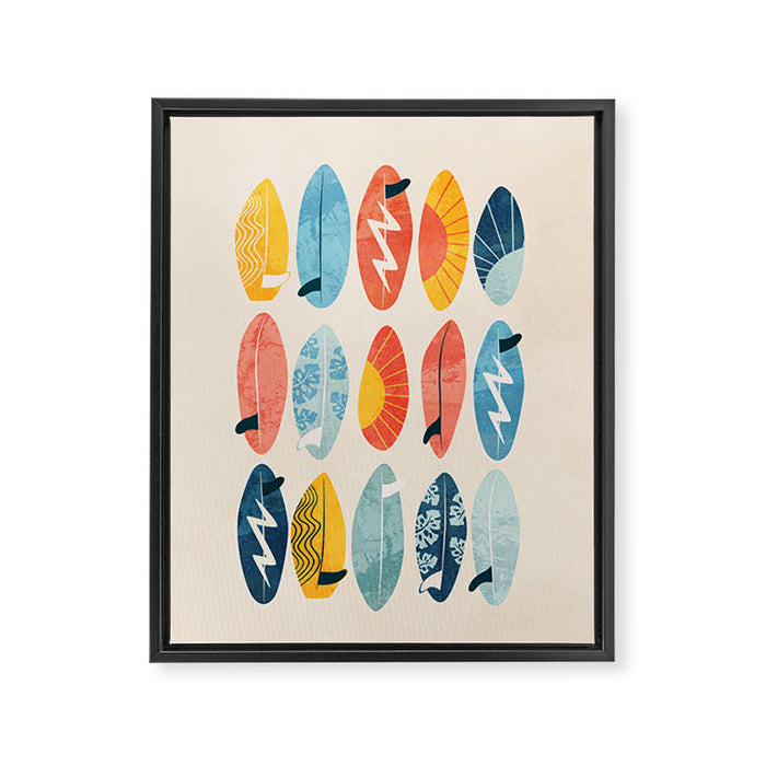 Surfboard white  Framed Canvas Print Gallery Image 1