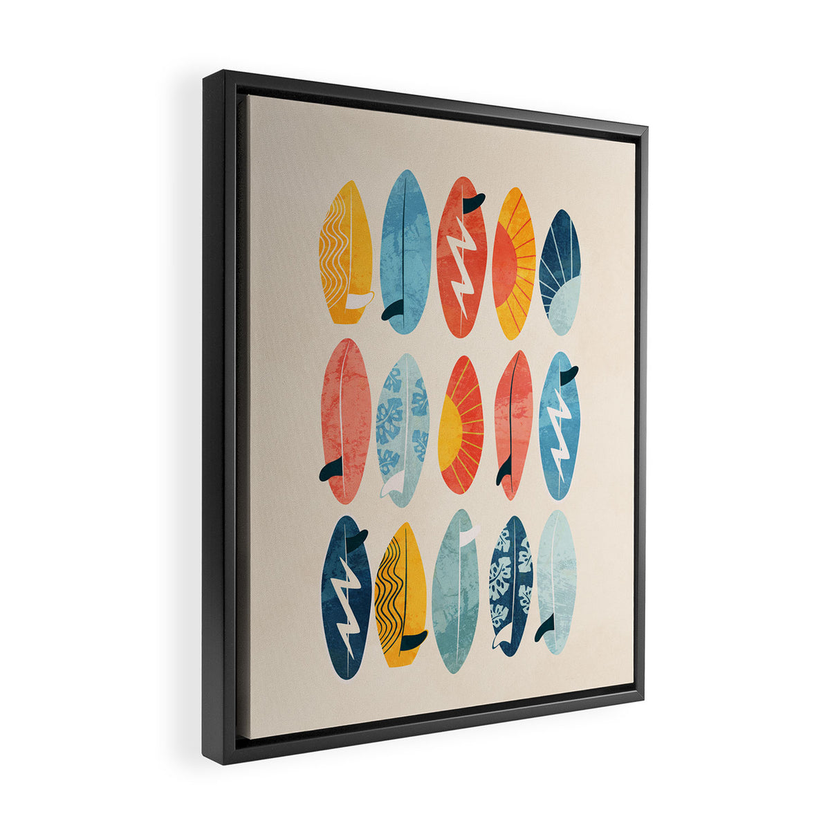 Surfboard white  Framed Canvas Print Gallery Image 2