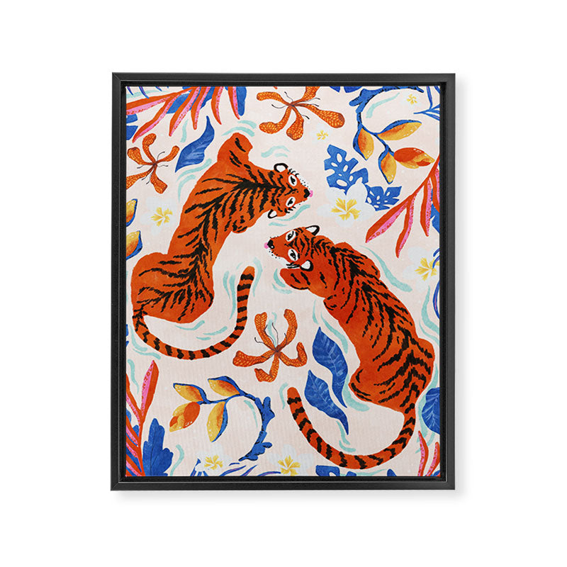 Tiger Swim Framed Canvas Print Gallery Image 6