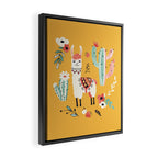 White Llama with flowers Framed Canvas Print Gallery Image 2