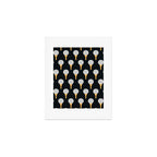 Golf Ball & Tee Pattern (Black) Art Print Gallery Image 1