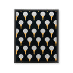 Golf Ball & Tee Pattern (Black) Framed Canvas Print Gallery Image 8