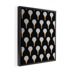 Golf Ball & Tee Pattern (Black) Framed Canvas Print Gallery Image 2
