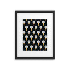 Golf Ball & Tee Pattern (Black) Framed Art Print Gallery Image 6