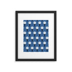 Golf Ball & Tee Pattern (Blue) Framed Art Print Gallery Image 6