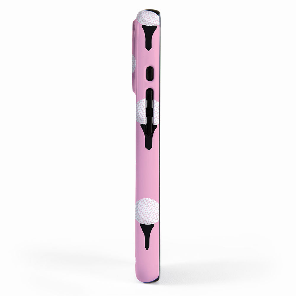 Golf Ball & Tee Pattern (Pink) iPhone Case Gallery Image 2