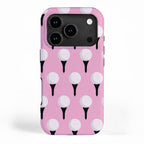 Golf Ball & Tee Pattern (Pink) iPhone Case Gallery Image 1