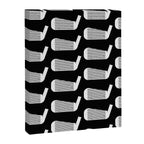 Golf Club Head Vintage Pattern (Black/White) Canvas Print Gallery Image 8