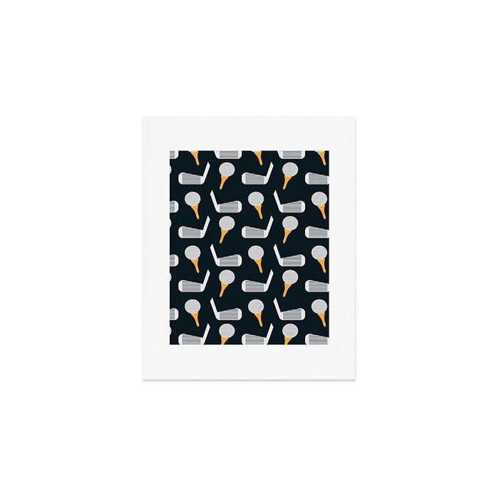 Golf Pattern (Black) Art Print Gallery Image 1