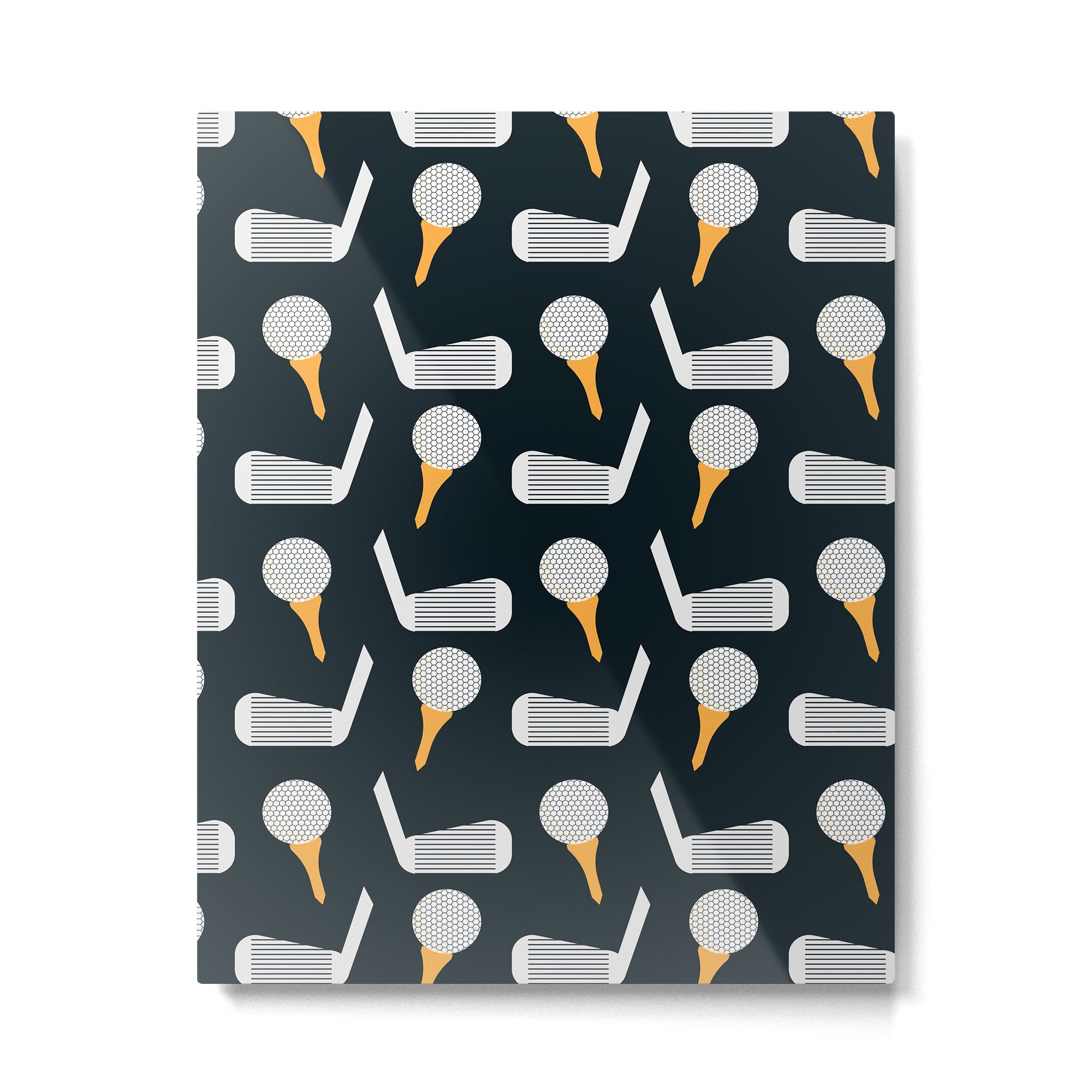 Golf Pattern (Black) Metal Print Gallery Image 6