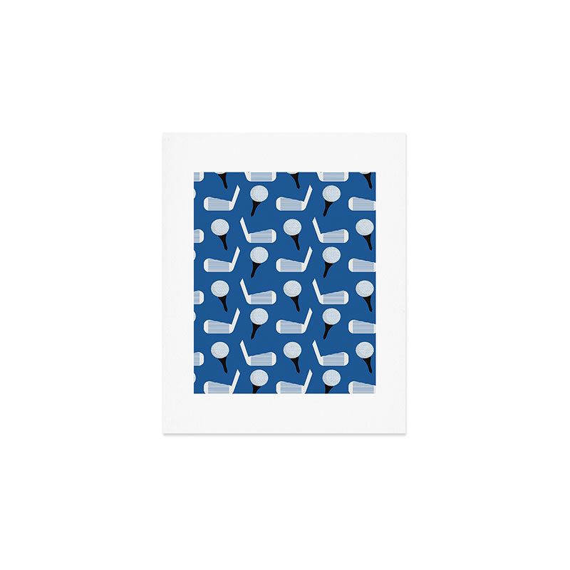 Golfing Pattern (Blue) Art Print Gallery Image 1