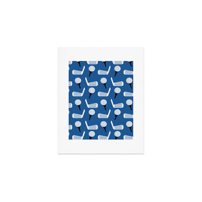 Golfing Pattern (Blue) Art Print Gallery Image 1