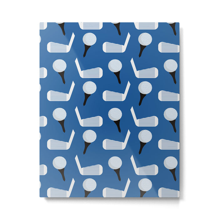 Golfing Pattern (Blue) Metal Print Gallery Image 1