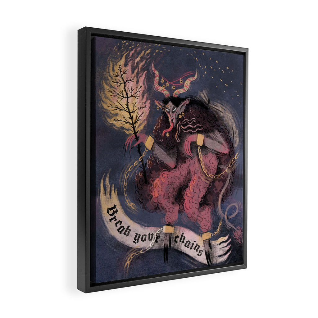 Krampus â Break your Chains! Framed Canvas Print Gallery Image 2
