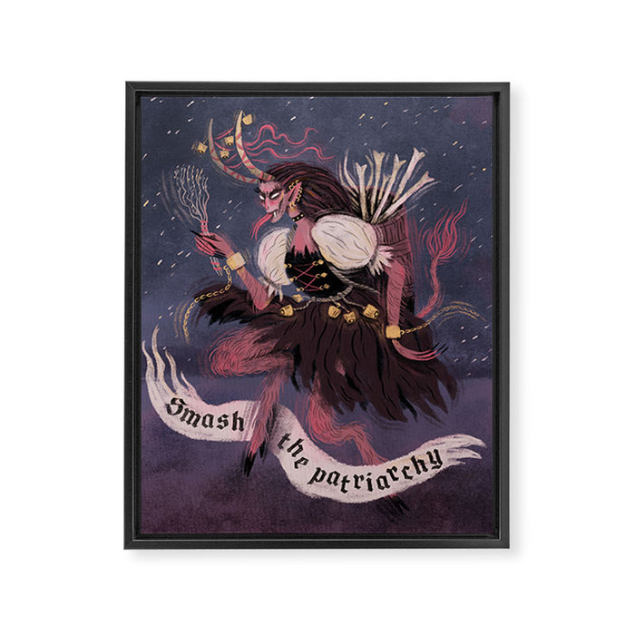 Krampus â Smash the Patriarchy Framed Canvas Print Gallery Image 1